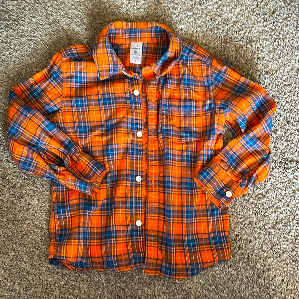 CARTERS 5T Flannel long sleeve buttoned shirt